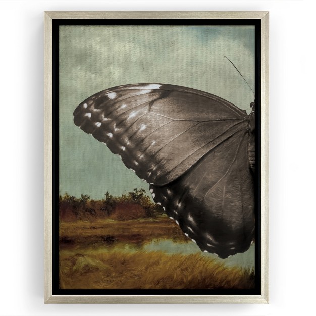 Americanflat Butterfly Landscape I By Chaos amp Wonder Design Floating Canvas Frame Modern Wall Art Decor