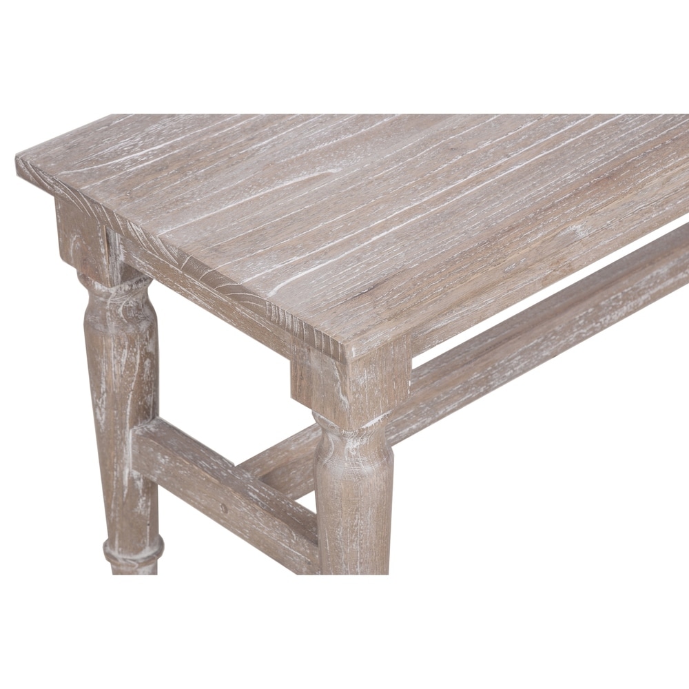 East at Main Handmade Weathered Wood Bench with White Wash