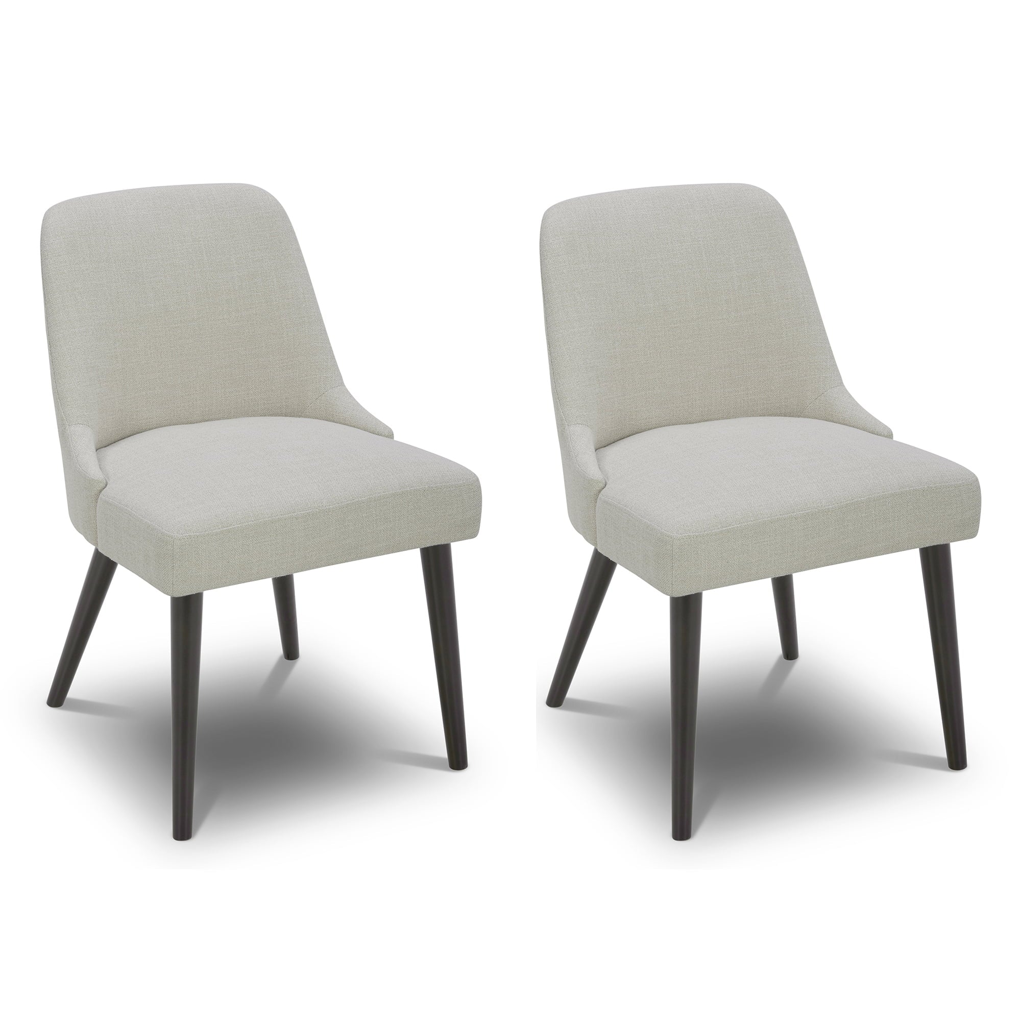 CHITA Modern Fabric Upholstered Kitchen & Dining Room Chairs Set of 2, Wood Legs, Linen