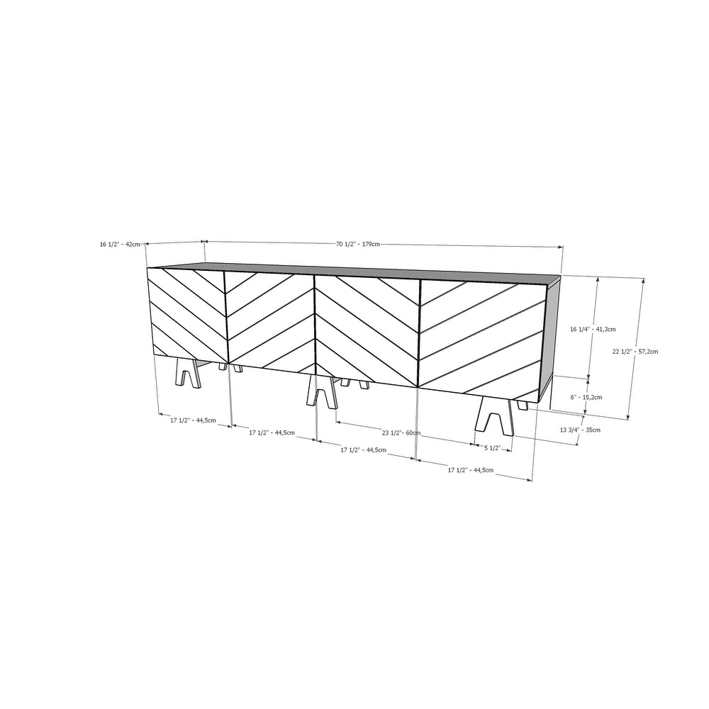 Nexera Runway 72 Inch TV Stand  Charcoal Grey and Birch Plywood