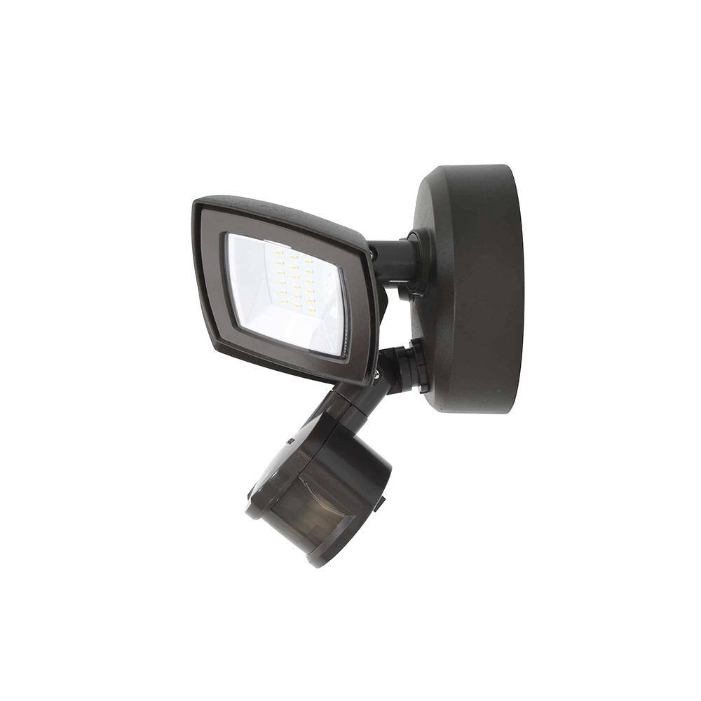 Commercial Electric 150W Equivalent Bronze Outdoor Integrated LED Twin Head Motion-Activated Security Light 3000 Lumens FSXD30-MS-4K-BZ