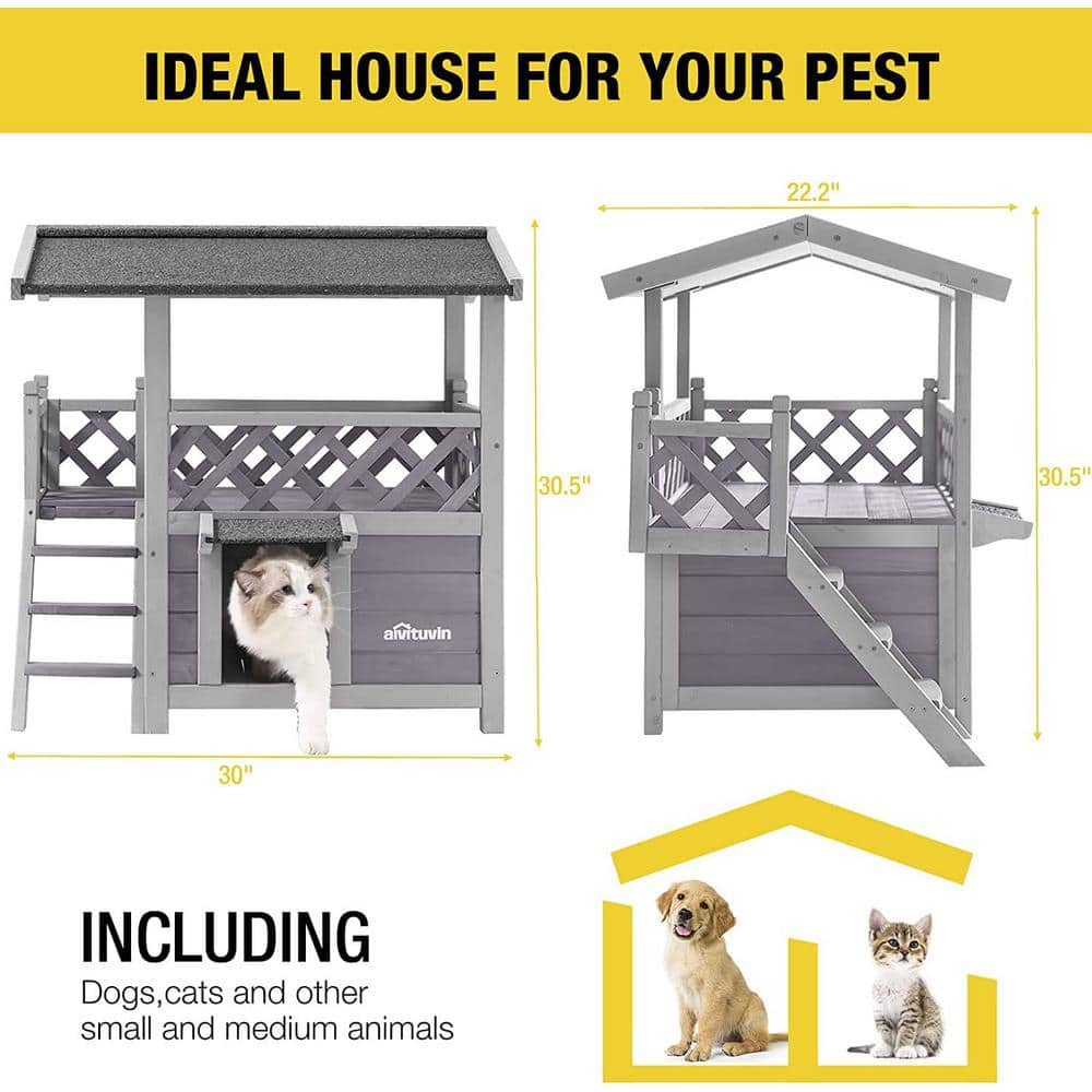 aivituvin Outdoor and Indoor Cat House (Inner Space 5.2 sq.ft) AIR09-B