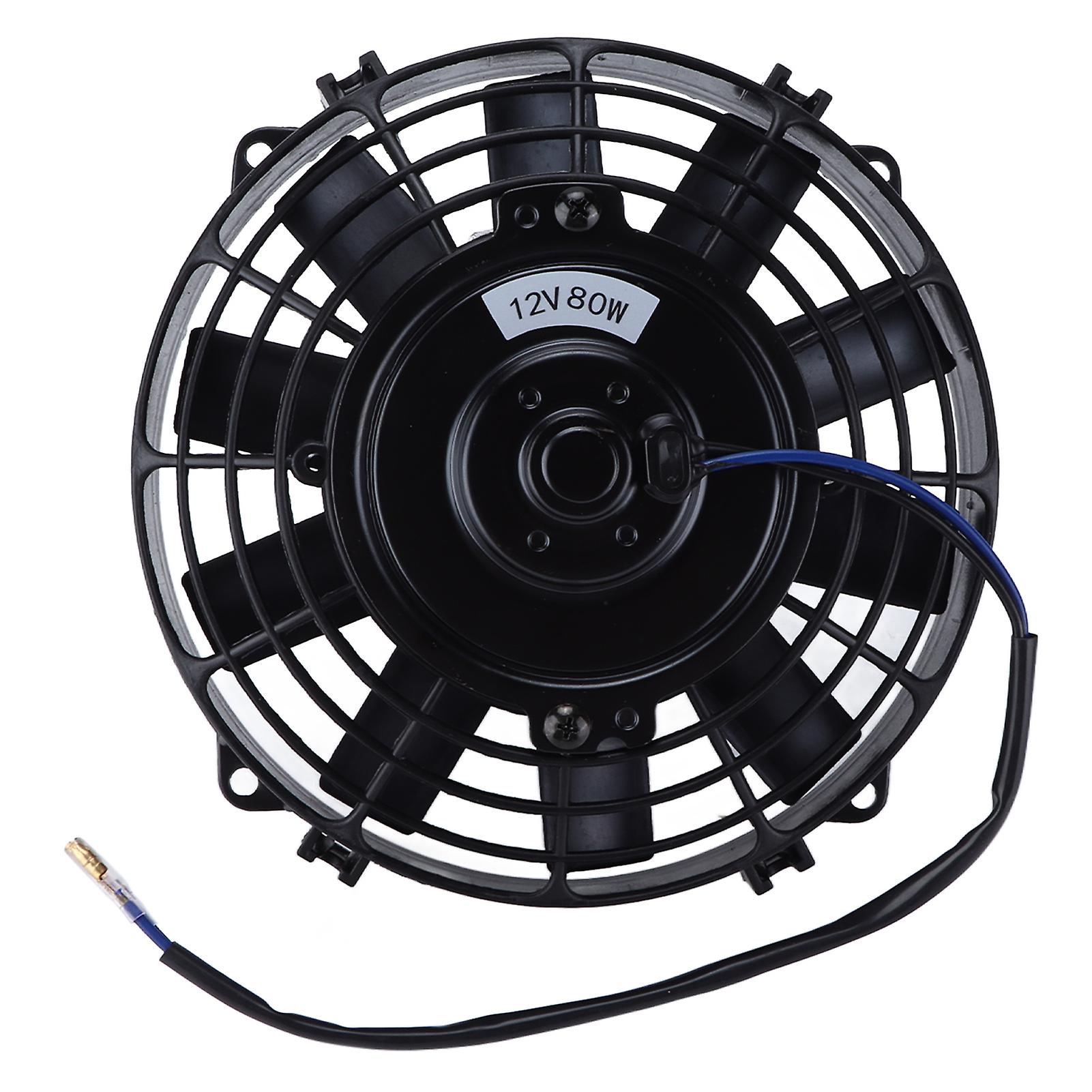 8in Electric Radiator Cooling Fan 12v 80w Straight Blade Pull Push Slim For Ac System Intercooler