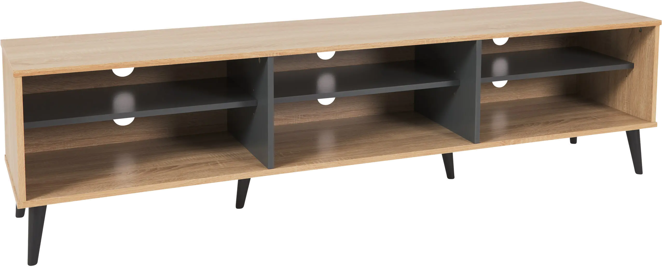 Cole Light Brown TV Stand with Open Shelves