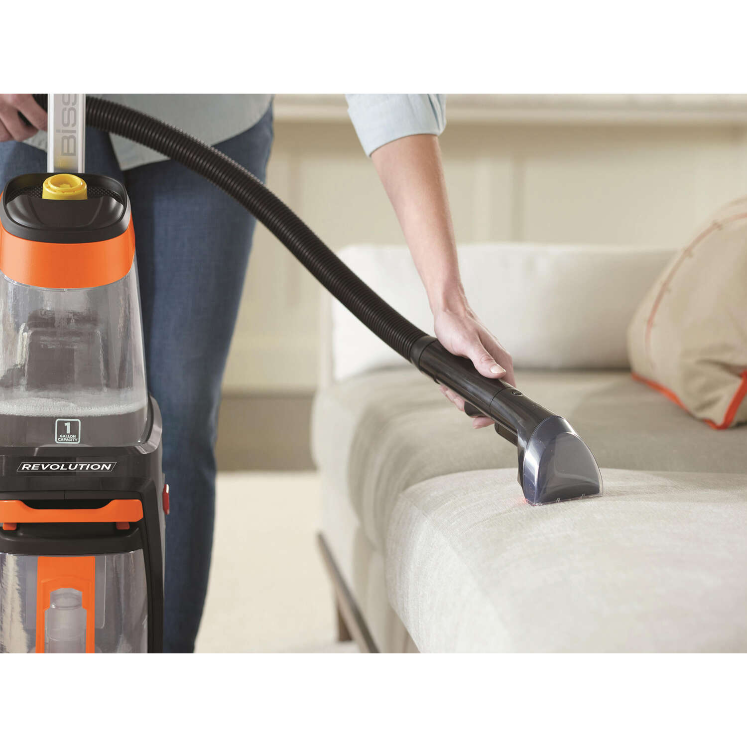 Bissell ProHeat 2X Revolution Bagless Carpet Cleaner 6.8 amps Standard Orange