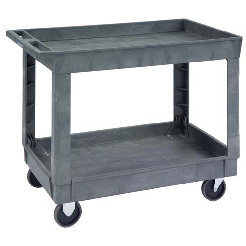 Lakeside 2523 Deep-Well Two-Shelf Plastic Utility Cart， 500 lb. Capacity， 40-1/4