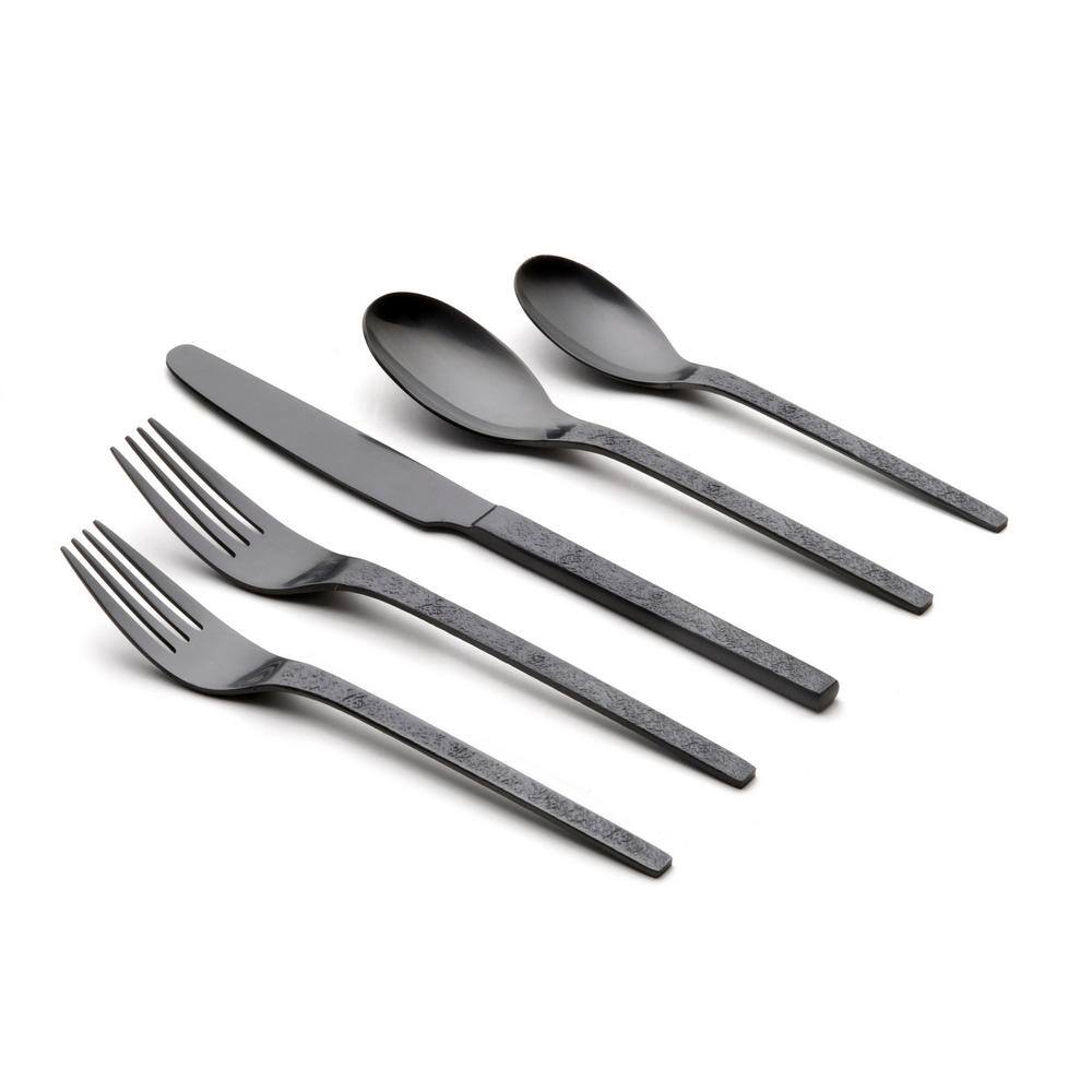 ORNATIVE Eve 20 Piece Matte Black 180 Stainless Steel Flatware Set Service for 4 10020MBR1