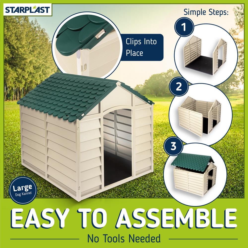 Starplast Dog Kennel Beige and Green-Large 05701