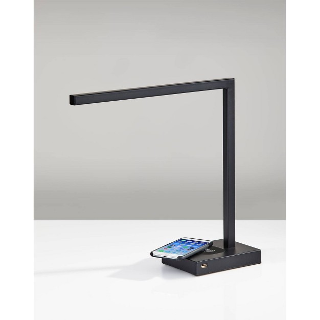 Aidan Adessocharge Desk Lamp includes Led Light Bulb Matte Black Adesso