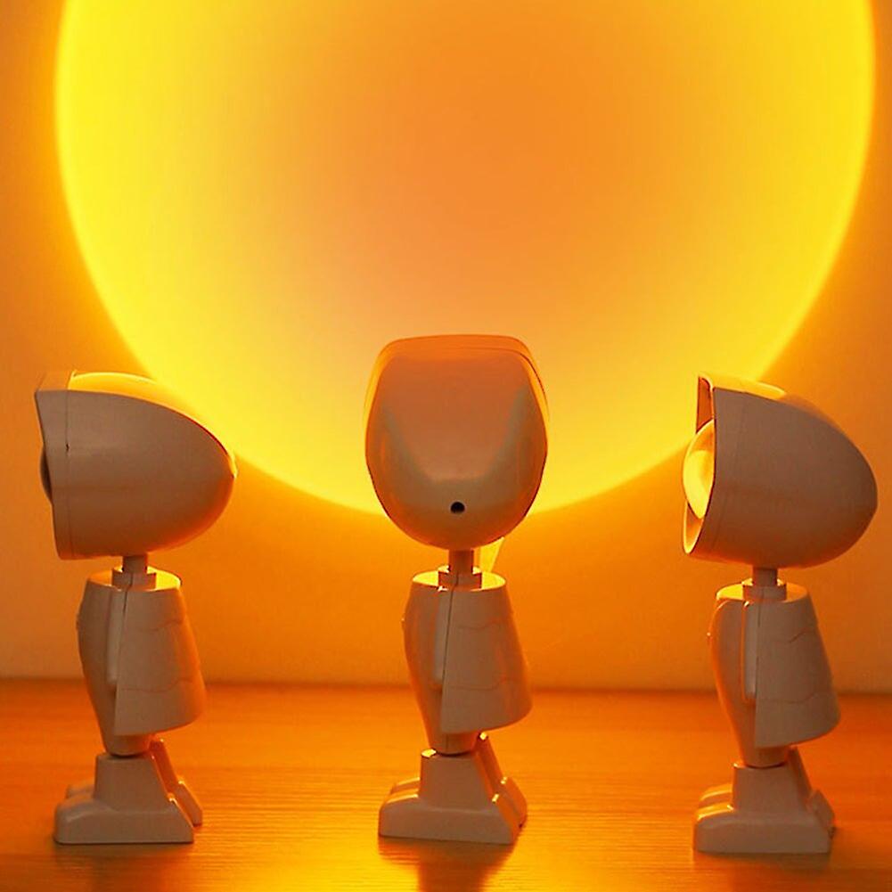 Astronaut Robot Rainbow Projection Sun Lamp Table Night Light Sunset Lamp Infinite Dimming Bedroom Atmosphere Light