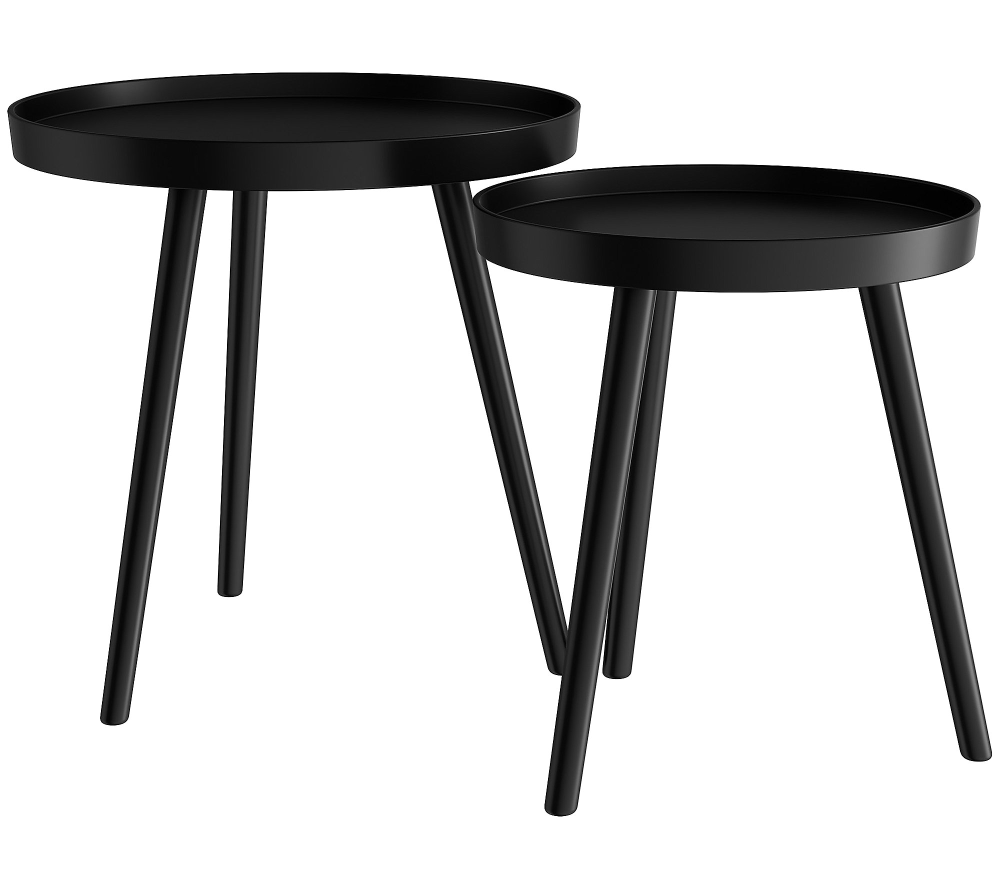 Lavish Home Pair Nesting Accent Tables with Tray Top