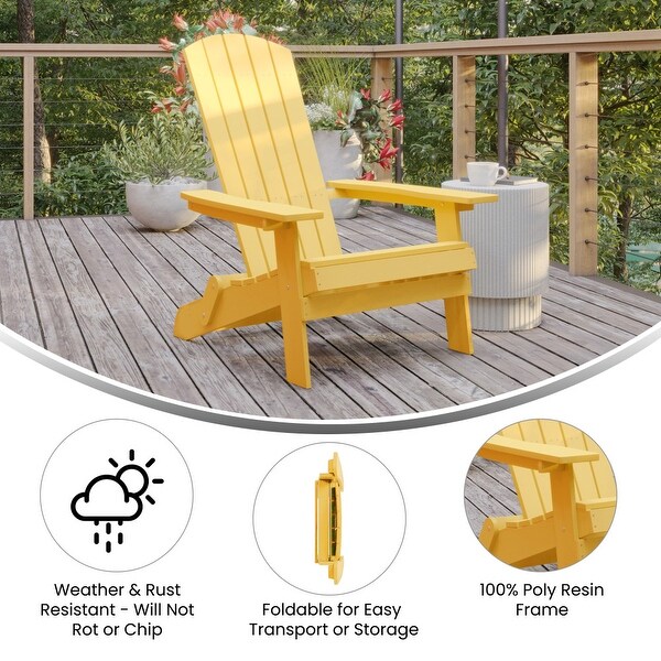 Polyresin Folding Adirondack Indoor/Outdoor Patio Chair (Set of 4)