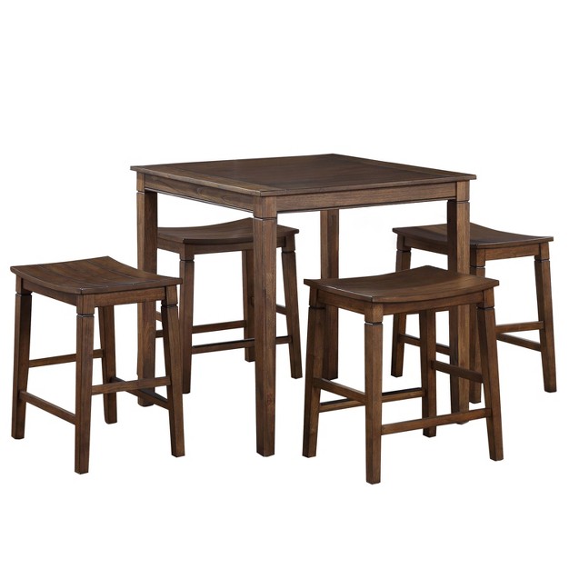 5pc Westlake Brown Counter Height Dining Set Brown Steve Silver Co