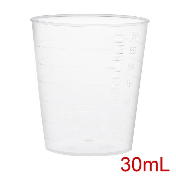 10pcs Kitchen Laboratory 30mL Plastic Graduated Measuring Cup w Cap - 30mL 10 pcs