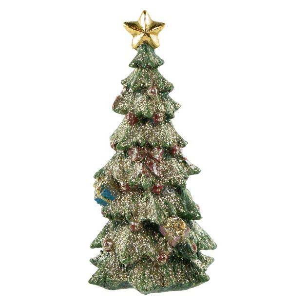 Glittered Christmas Tree With A Star Tabletop Decoration