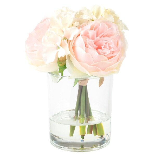 Pure Garden Rose and Hydrangea Floral Arrangement