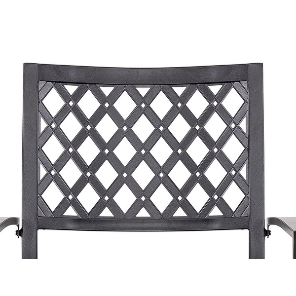 Outdoor 5/7 Piece Dining Set，Iron Finish，Black with Gold Speckles