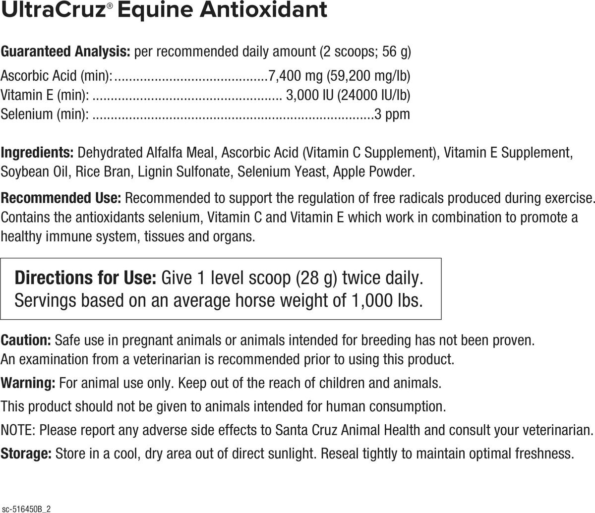 UltraCruz Antioxidant Formula Immune Support Powder Horse Supplement