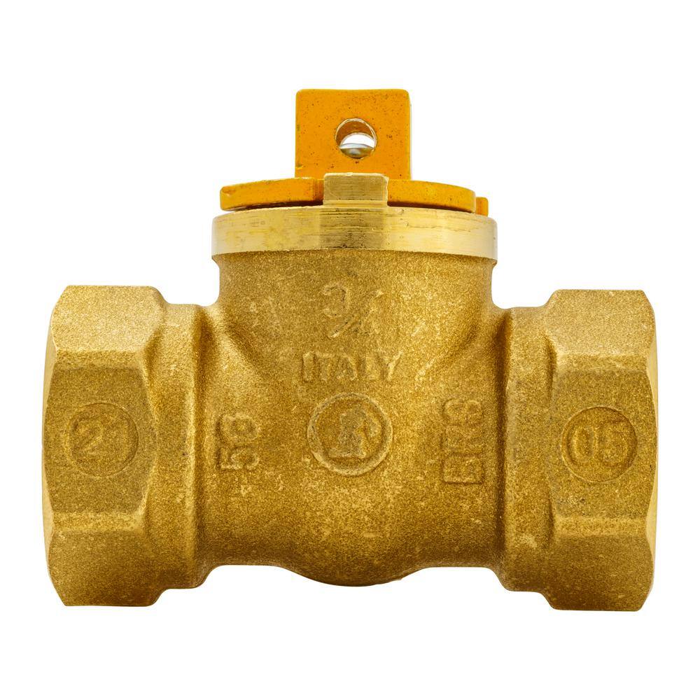 Everbilt 34 in. Brass FlatSquare Head-Handle FPT Body Gas Ball Valve (1-Piece) 113-524EB