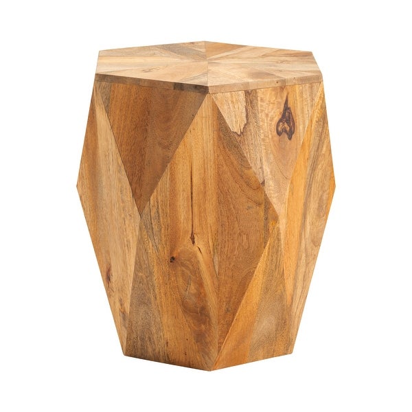 Geo Mango Wood Block End Table - 20