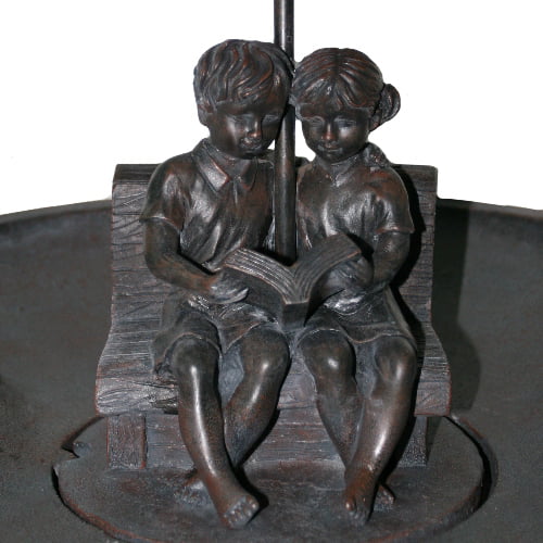 Smart Solar 20326R01 Umbrella Series Solar Fountain: Boy and Girl Reading on Bench