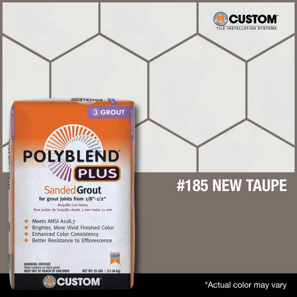 Custom Building Products Polyblend Plus #185 New Taupe 25 lb. Sanded Grout PBPG18525