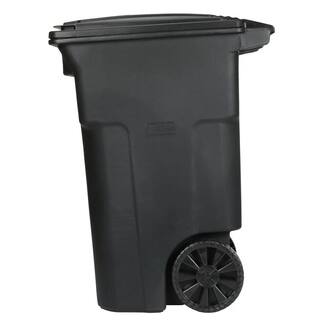 Toter 64 Gallon Black Rolling Outdoor GarbageTrash Can with Wheels and Attached Lid 79264-R2200