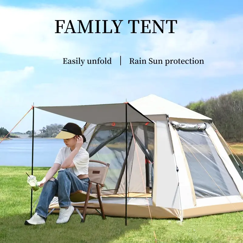 Hot Sale Outdoor Camping Automatic Opening Instant Setup Fast Open Wind Resistant Family Tent 3 4 persons