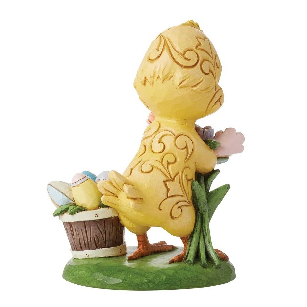 Jim Shore One Cute Easter Chick One Figurine 5 0 Inches Painted Eggs Flowers 6014393 Polyresin Yellow