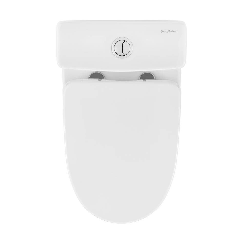 Swiss Madison Sublime II 10 in. Rough-in 1-piece 1.11.6 GPF Dual Flush Elongated Toilet in Glossy White Seat Included SM-1T277