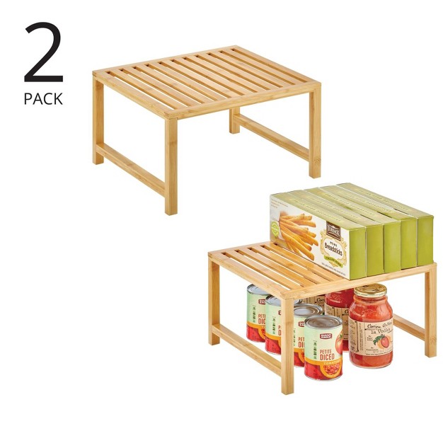 Mdesign Wooden Stackable Storage Shelf Kitchen Food Organizer