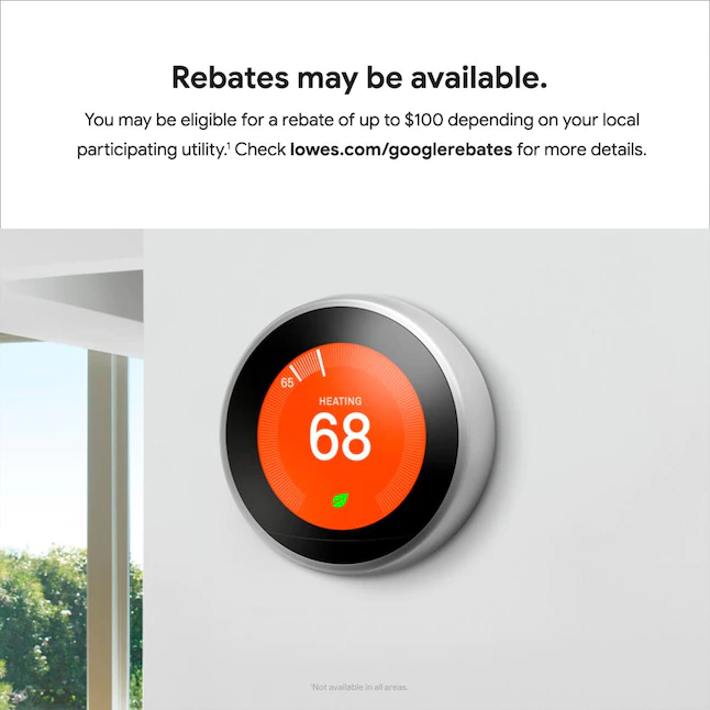 Google Nest Learning Smart Thermostat (3rd Generation) with WiFi Compatibility - Mirror Black