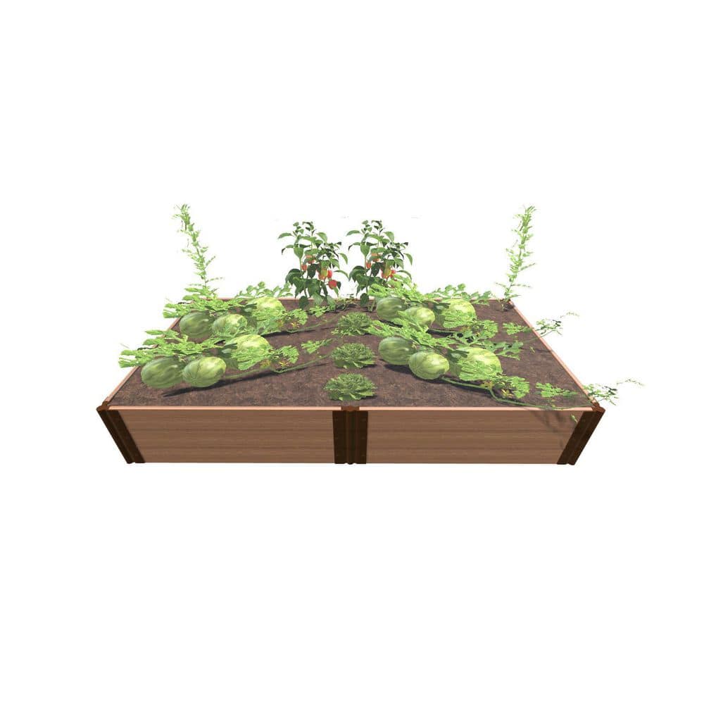 Frame It All 4 ft. x 8 ft. x 16.5 in. - 1 in. Profile Classic Sienna Composite Raised Garden Bed 300001066