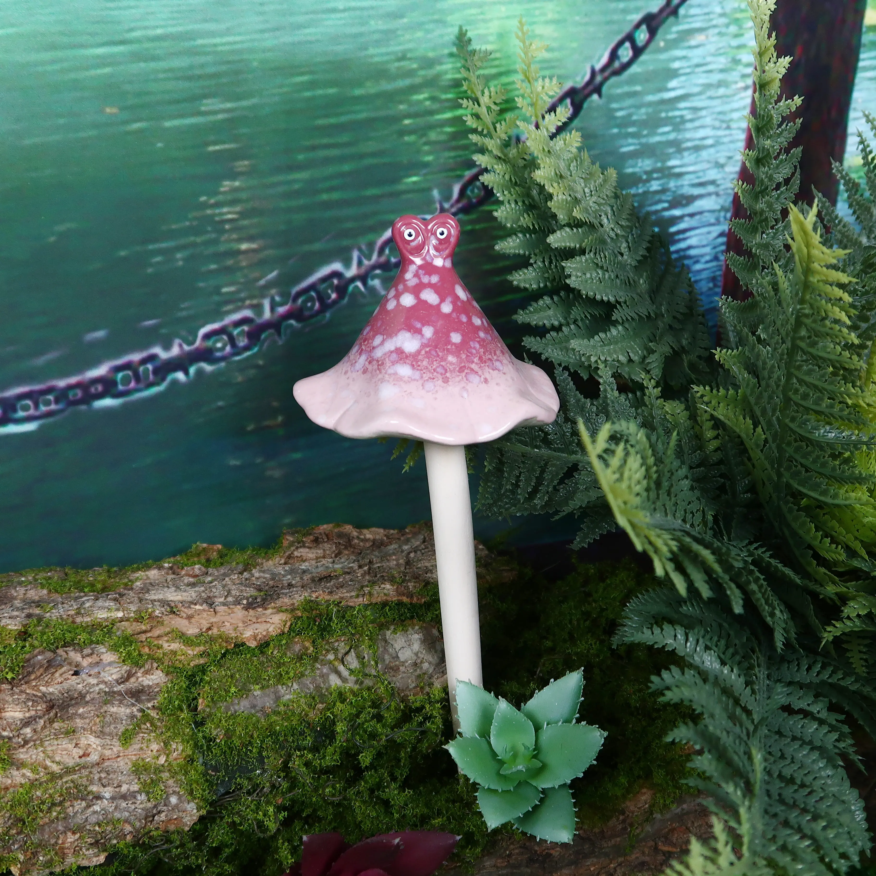 Fairy tale style ceramic decoration artificial plant mushroom garden setting balcony potted decoration mushroom ceramic ornament