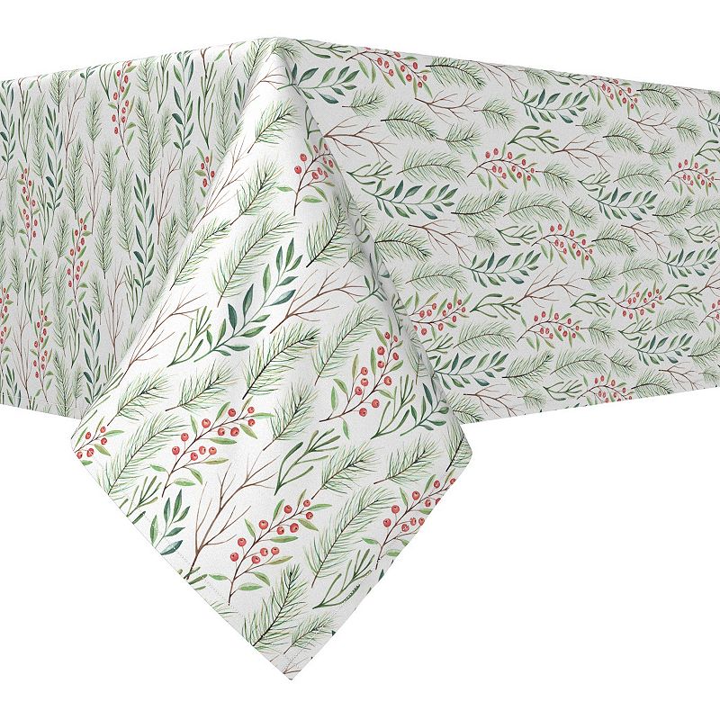 Rectangular Tablecloth， 100% Cotton， 52x104， Merry Berries and Branches