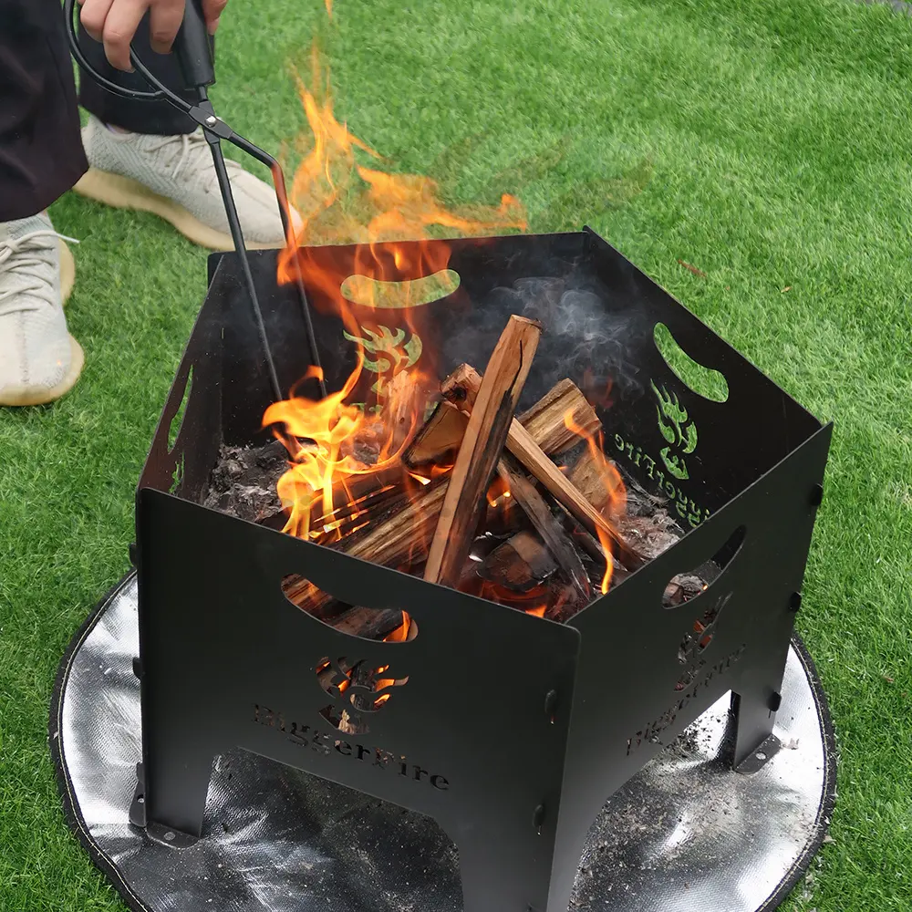 Portable Outdoor Camping Fire Pit Wood Burning Steel Mini Fire Pits