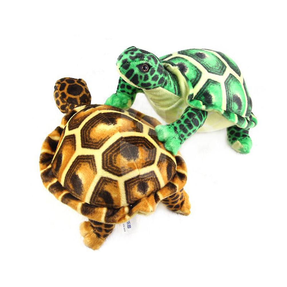 1pc Stuffed Turtle Shaped Simulation Children Simulation Sea Animal Doll Turtle Toy Pillow(coffee)