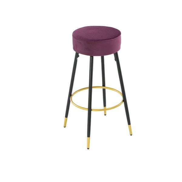 Bar Stools Set of 2， Velvet Upholstered Dining Chairs