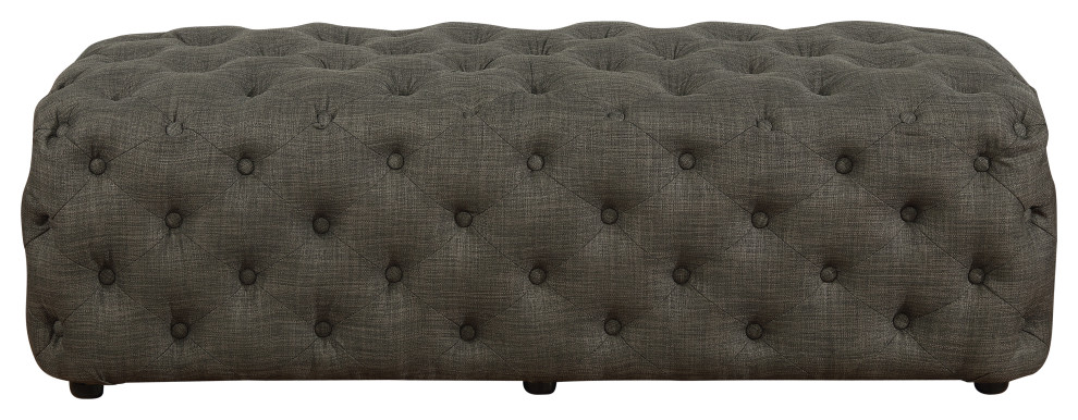 Parisa 53 quotTufted Rectangular Ottoman   Transitional   Footstools And Ottomans   by Best Master Furniture  Houzz