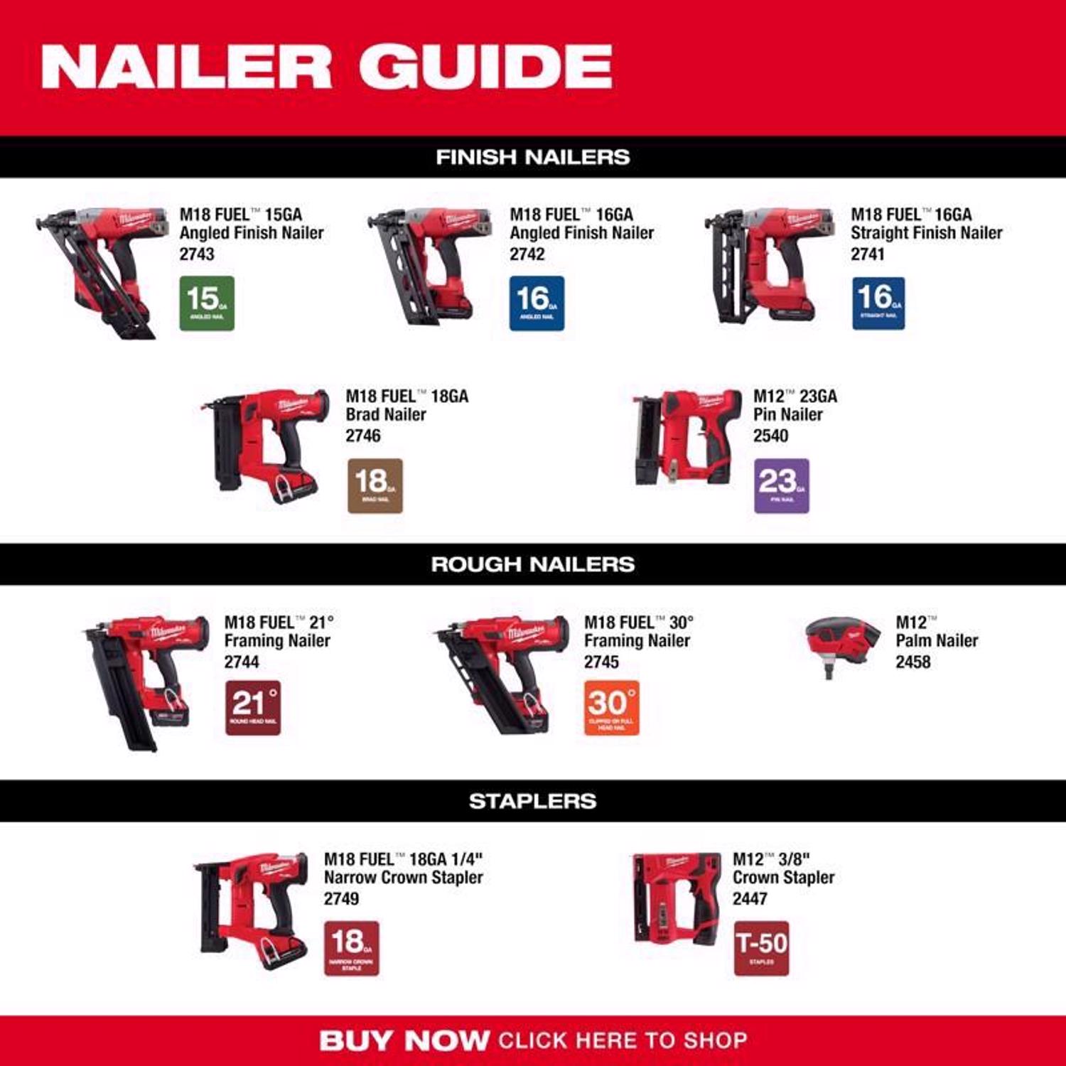 MW M18 FUEL 18 Volt Brushless 30 deg Framing Nailer