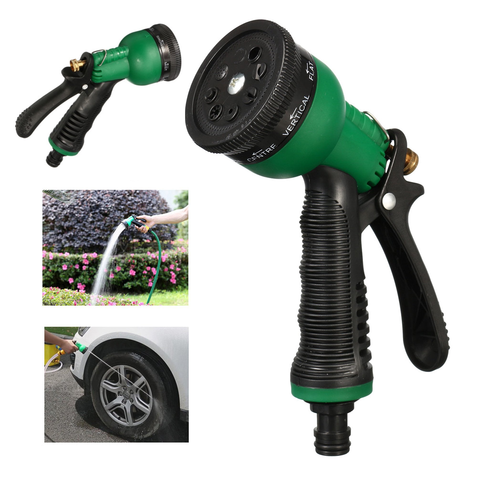 Wideskall 7 Way Patterns Heavy Duty Garden Hose Water Pressure Spray Nozzle Sprinkler Head