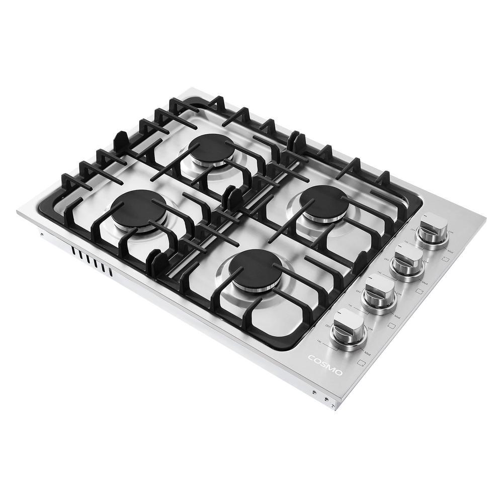 Cosmo 30 in Gas Cooktop in Stainless Steel with 4 Italian Made Burners