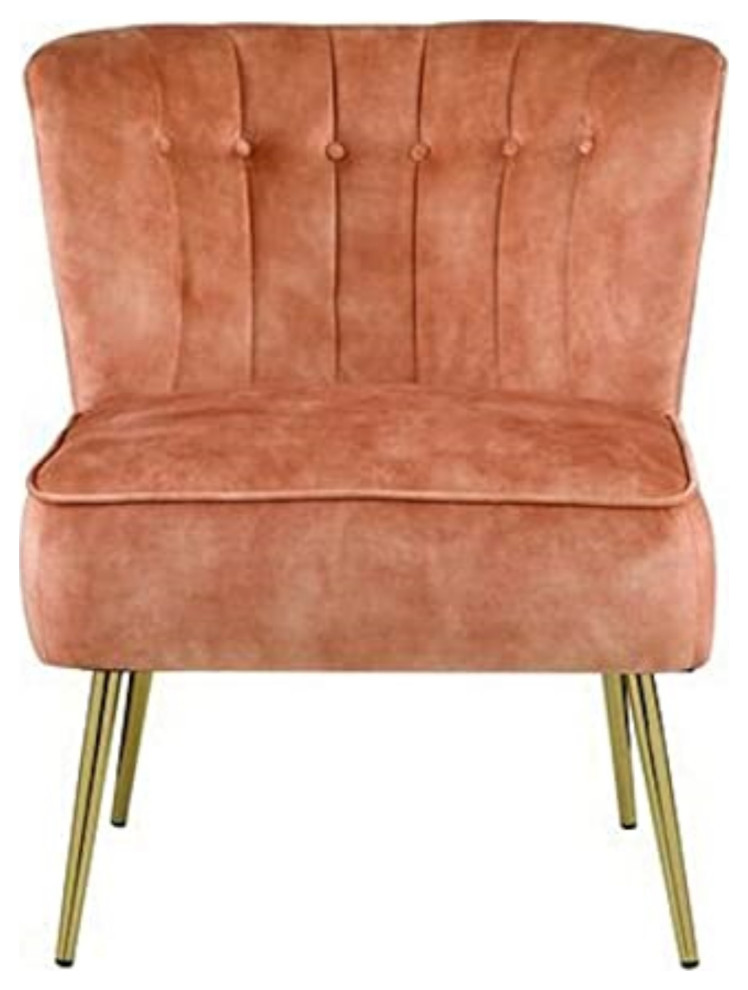 Ac00126  Accent Chair  Burnt Orange Velvet  Sambell   Midcentury   Armchairs And Accent Chairs   by VirVentures  Houzz