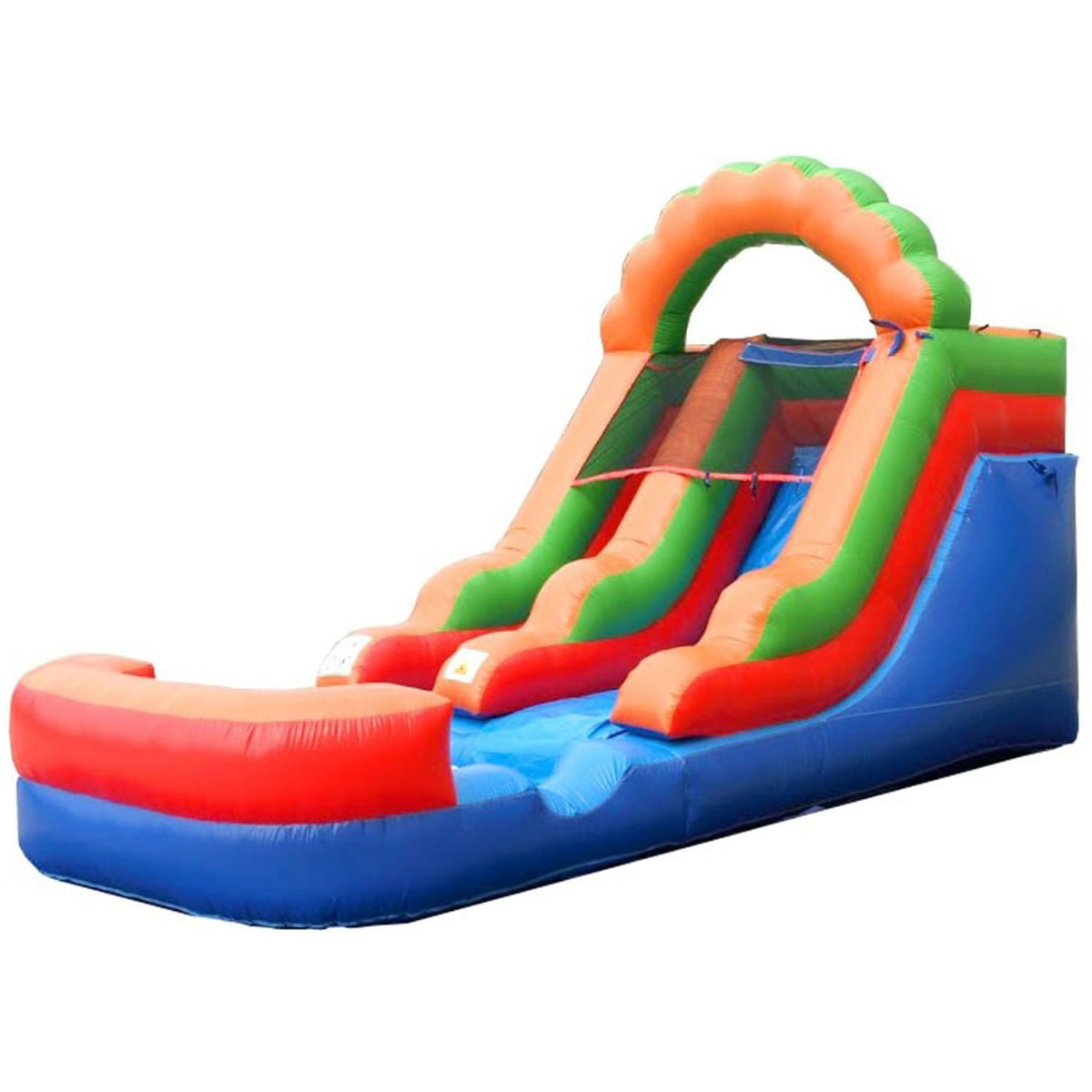 Pogo Bounce House Crossover Kids Inflatable Water Slide, Rainbow, 12 ft, No Blower