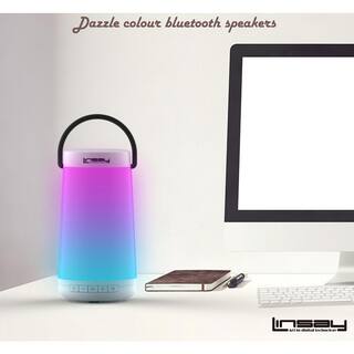 LINSAY LED Light Party Show IndoorOutdoor Bluetooth Speaker in White SLP-500CLW