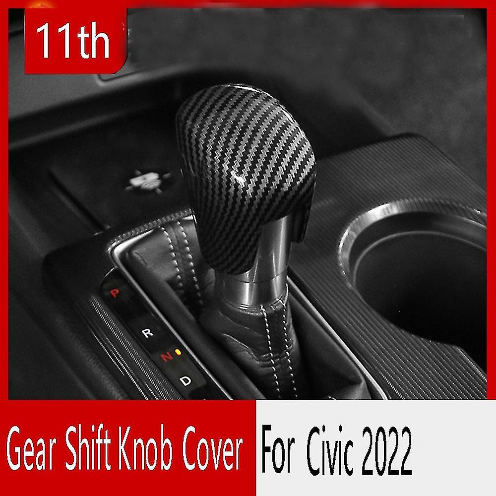 Black Carbon Fiber Car Gear Shift Knob Cover Trim Gear Head Cover For 2022