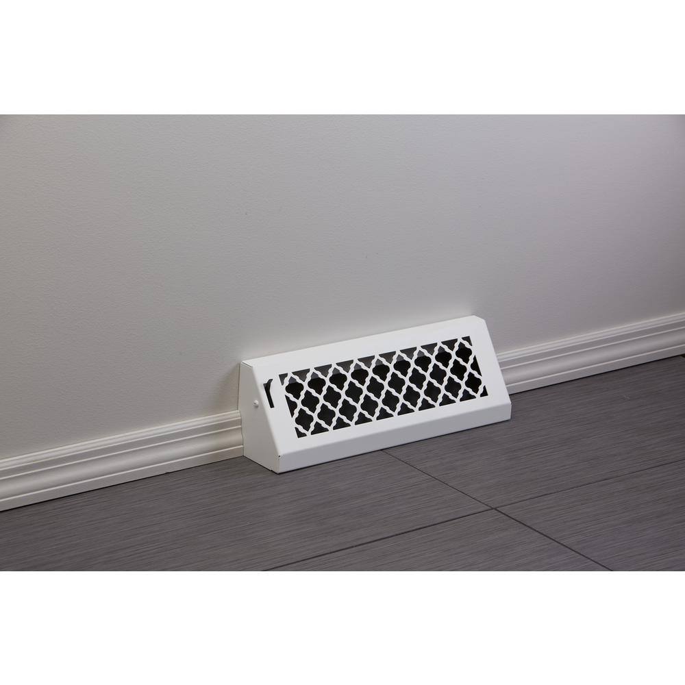 SteelCrest Tuscan 15 in. WhitePowder Coat Steel Baseboard Vent with Damper BTU15BBSWH