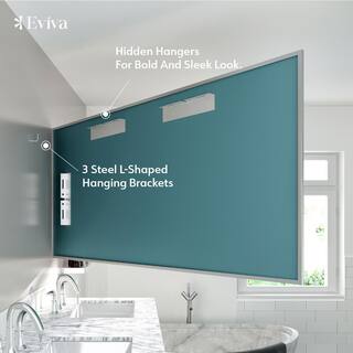 Eviva Sax 60 in. W x 30 in. H Framed Rectangular Bathroom Vanity Mirror in Brushed Chrome EVMR-60X30-MetalFrame