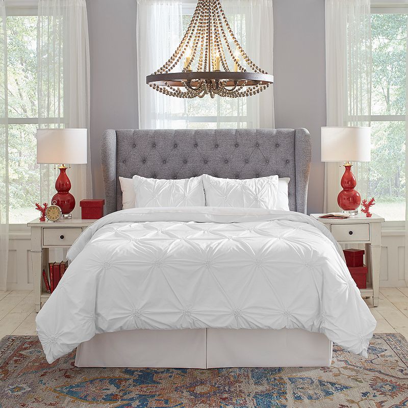 Pointehaven PinTuck Percale Duvet Set