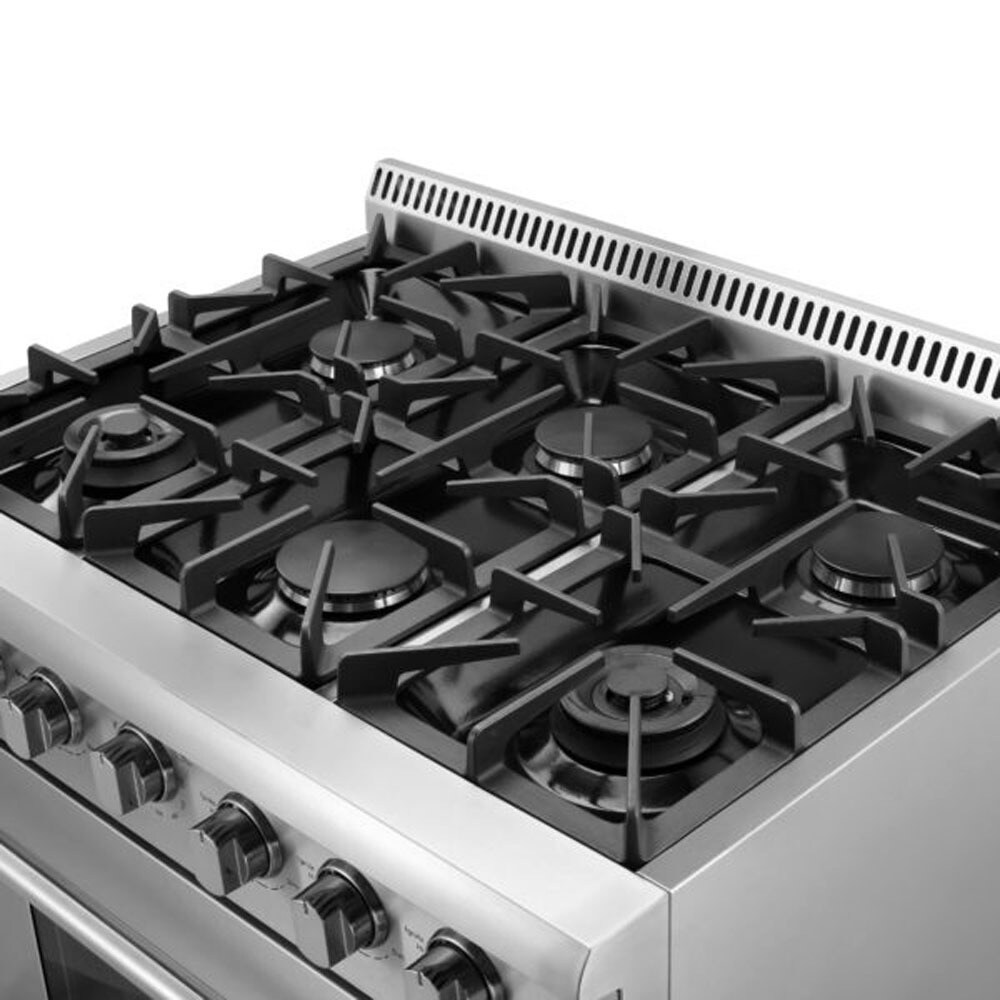 Thor Kitchen HRG3618U 36 inch 6 burner Professional Style Gas Range   Silver
